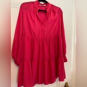 Amanda Uprichard Saffron tiered long sleeve dress size Medium